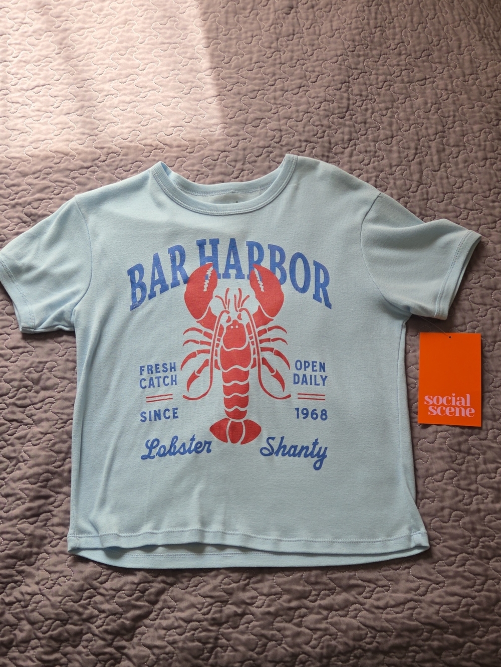 Social Scene "Bar Harbor" Blue Lobster Graphic Tee